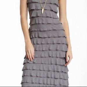 MAX STUDIO Tiered Maxi Dress - Gray - XS